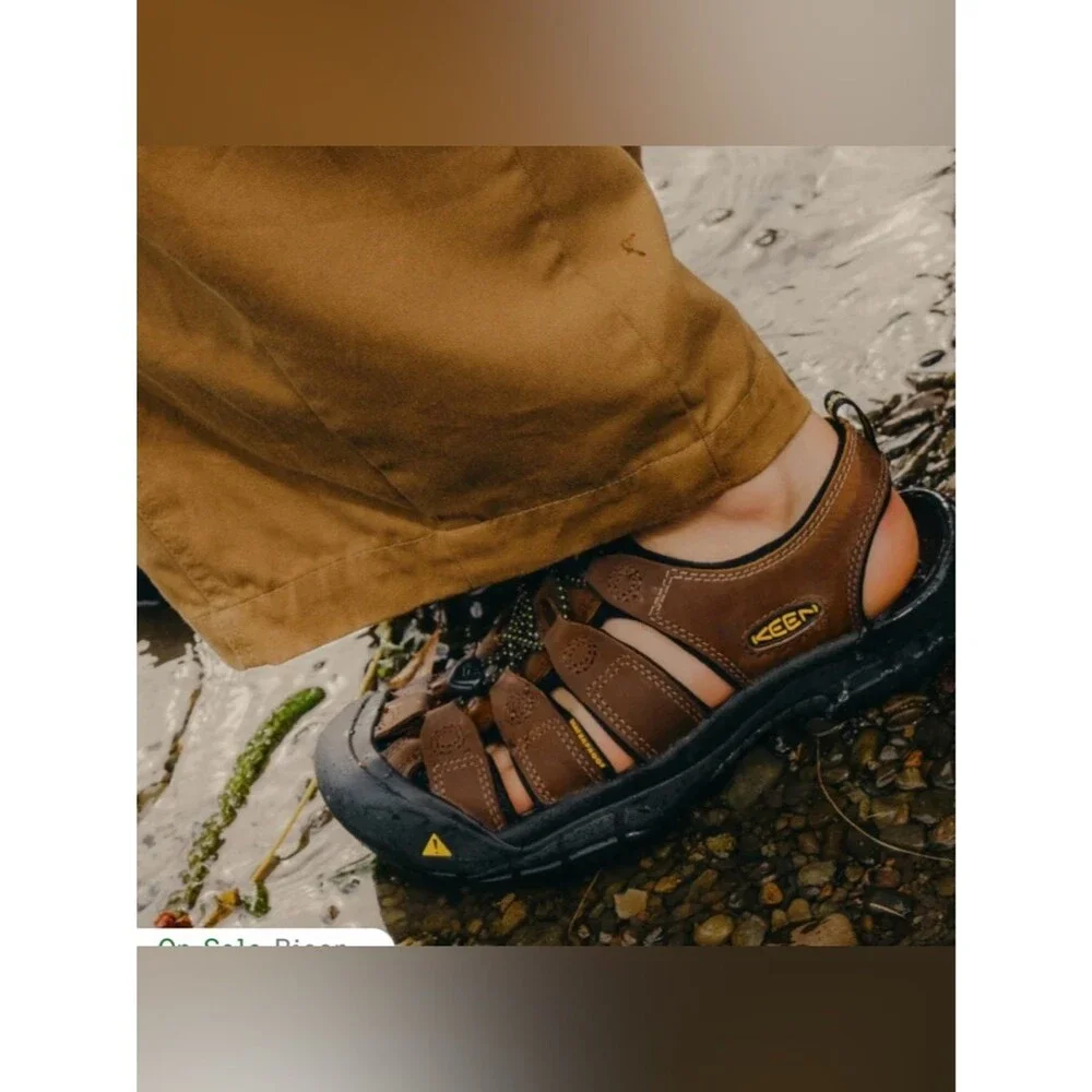 Keen Newport Fisherman outdoor nubuck brown leather washable sandal mens sz